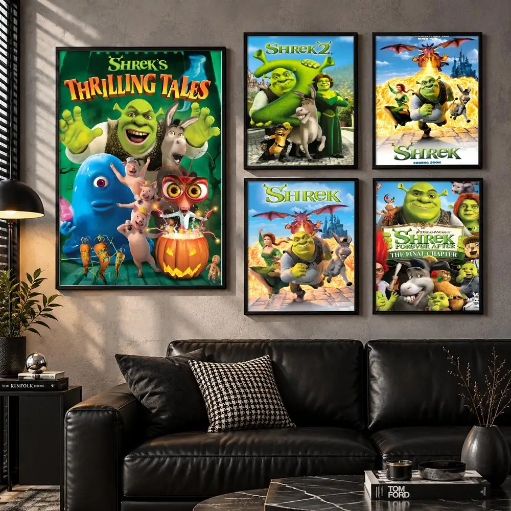 Shrek Fairy Tale Comedy Fantasy Animation Favorite Poster Self-Adhesive Unframed Fashion Wall Prints for Office & Home Decor