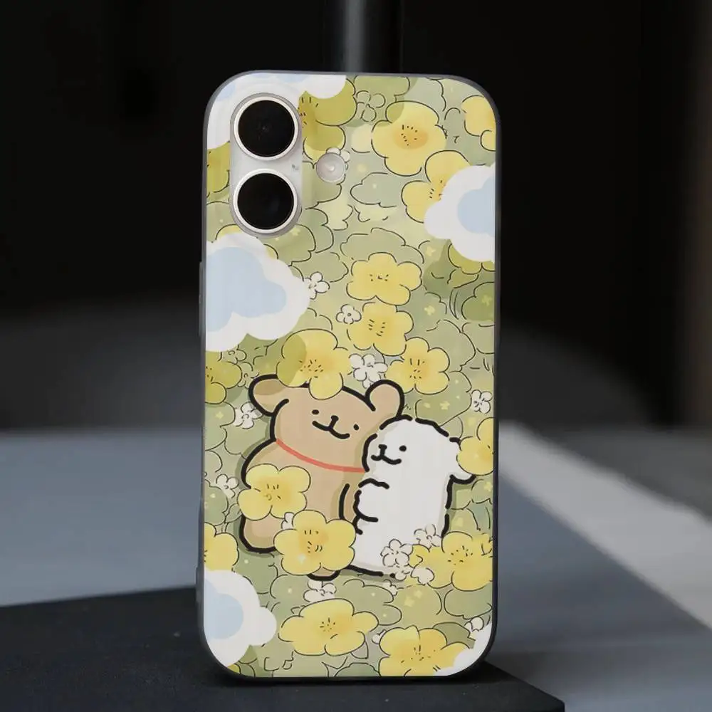 Maltese Lijn Hond Telefoon Case Voor IPhone 11 12 13 14 15 16 17 Pro Max PLUS Pro Wave Gegolfd siliconen Case