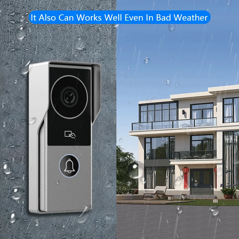 2 Wire Digital Video Intercom System Tuya App Unlock  1080P Doorphone Camera Video Doorbell Card  10 Inch Wireless WIFI Monitor