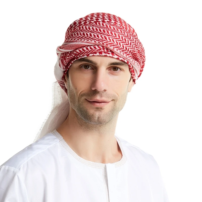 Men Large Arab Shemagh Headscarf Women Cotton Keffiyeh Scarf Outdoor Tactical Desert Dustproof Neckerchief Shawl Daily Wear