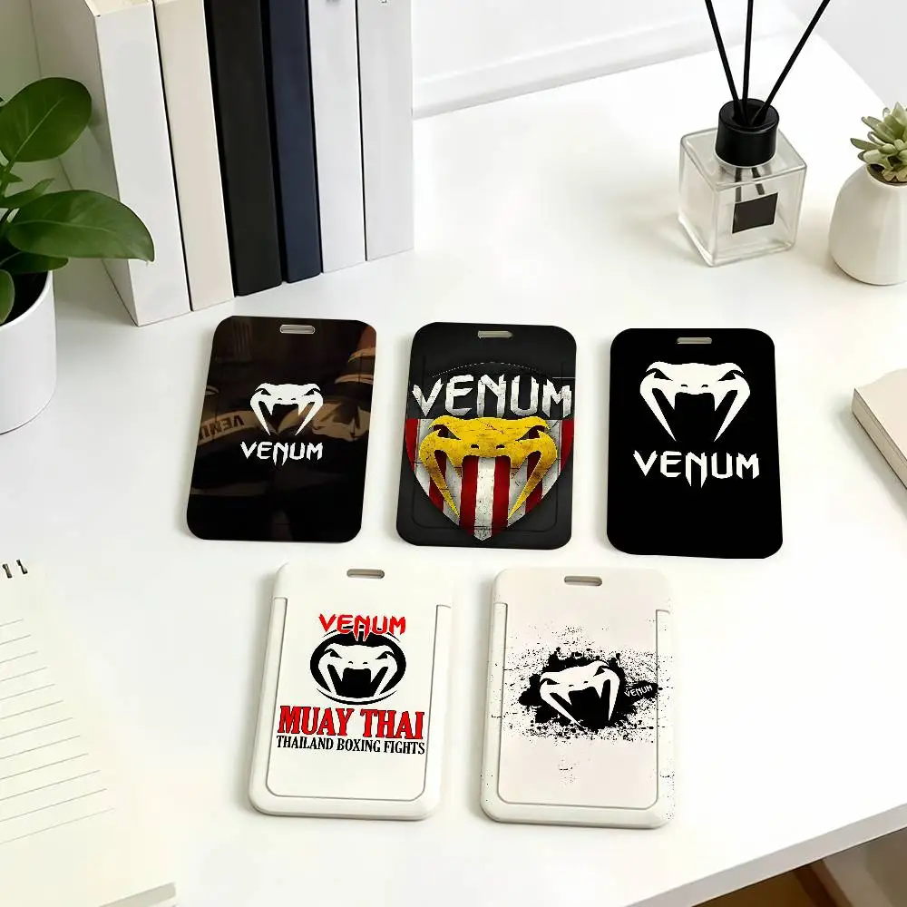 Portatarjetas con logotipo V-Venum, funda para identificación de estudiante, uso diario, transporte en metro, trabajo, oficina, autobús escolar, protector