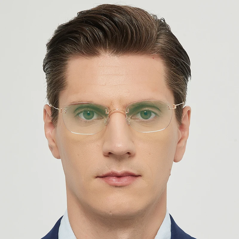 

Spectacle Frame Frameless Retro Denmark Brand Square-framed Glasses Design Sense Pure Titanium Man Woman 297