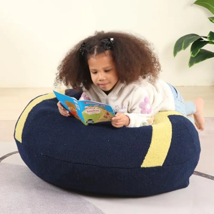

Football Bean Bag Chair for Cuddly Sherpa 2.5 feet Dark Blue