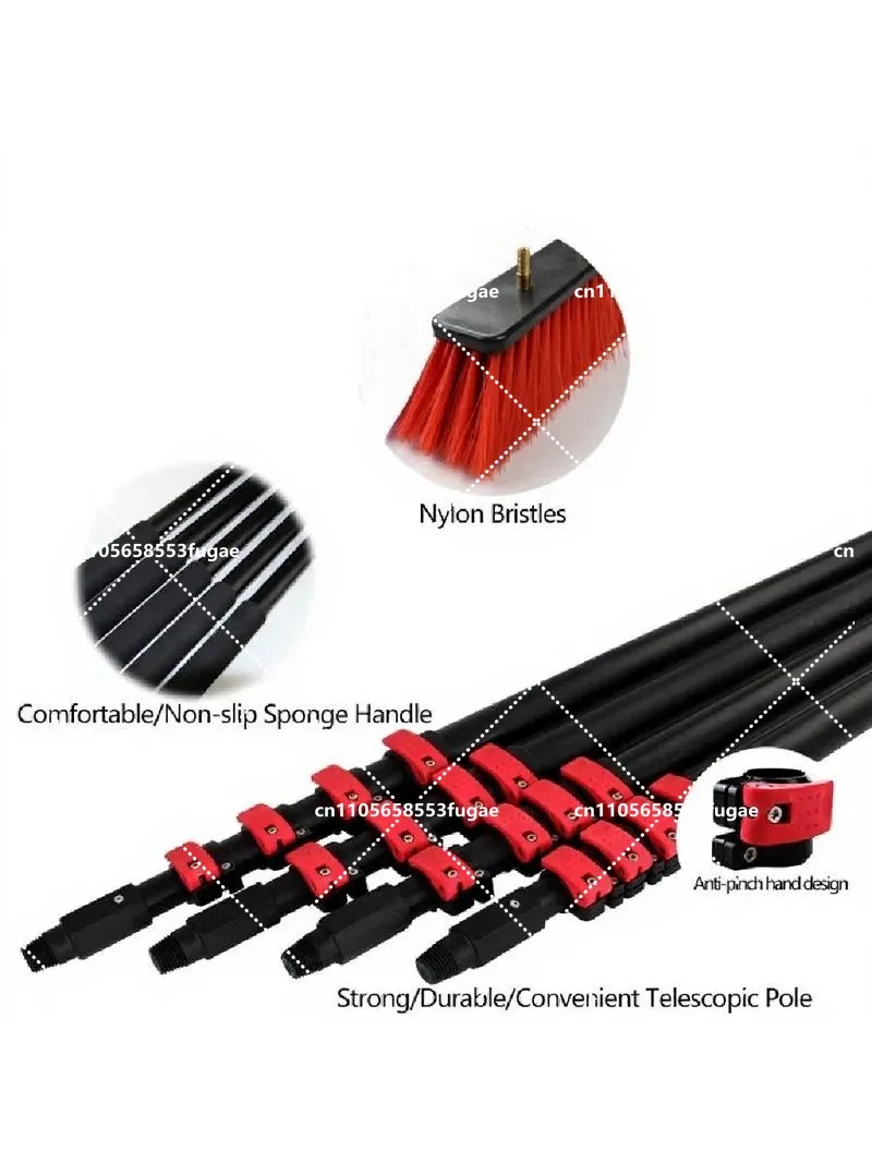 

Professional Telescopic Pole for Window Cleaning, Water Fed Brush, High Reach Extendable Pole for Solar Panel Maintenance