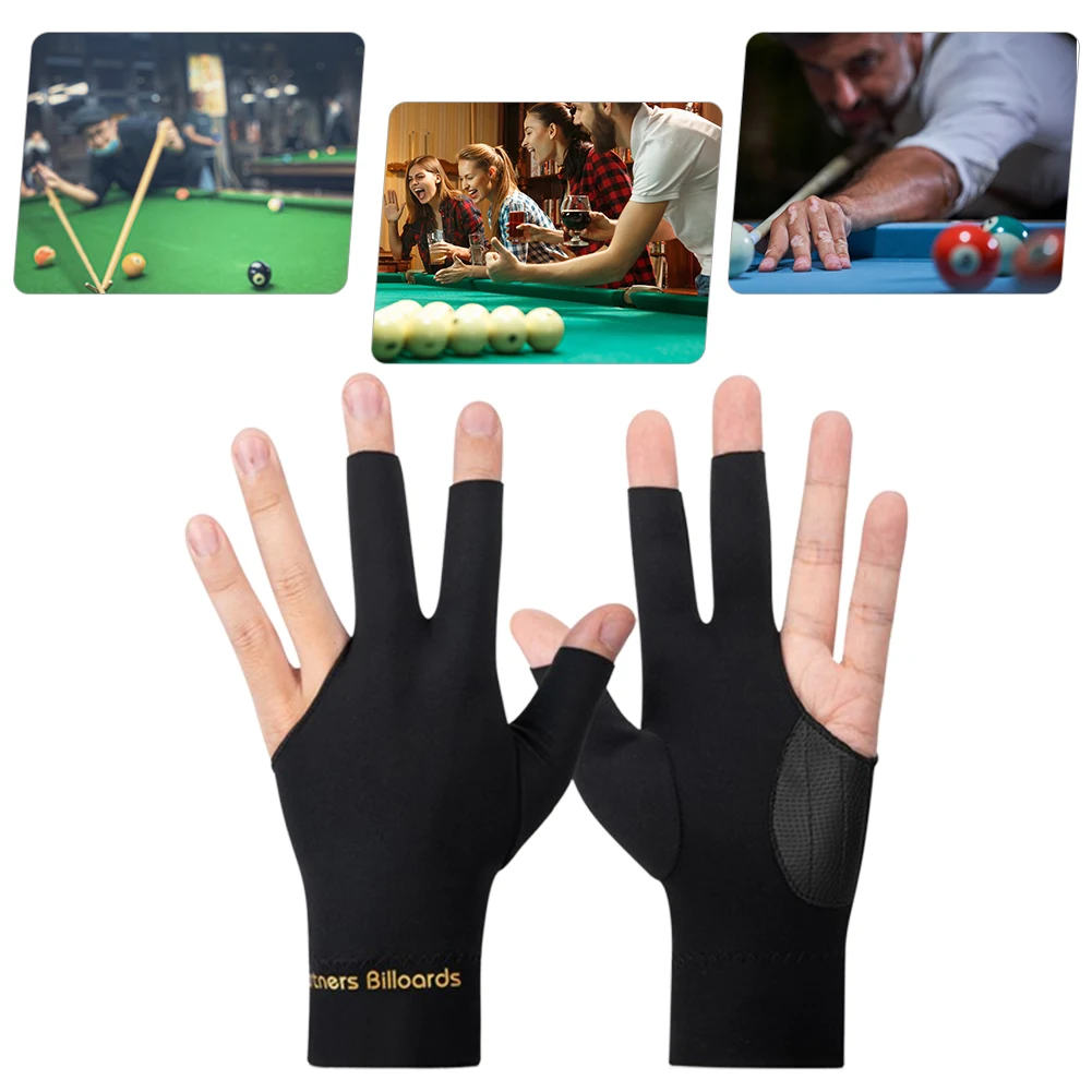 

Billiard Gloves Three Finger Gloves Anti-Slip Open Finger Gloves Breathable Billiard Sports Accessories