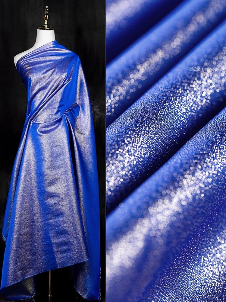 Bright shiny fabric sewing creative clothing stage performance dress handmade DIY designer fabric