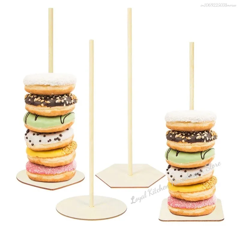 حامل دونات خشبي للأطفال ، دونات ، حوامل حائط ، حامل لوحة عرض ، حفلة عيد ميلاد ، ديكور طاولة زفاف ، لوازم استحمام الطفل #4