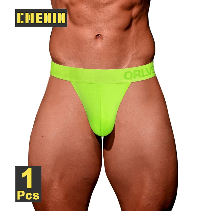 CMENIN Sports Panties Solid Men Thong Man Modal Breathable G-String Low Waist Slips Sissy Thong Men Underwear Men\'s Fitted Thong