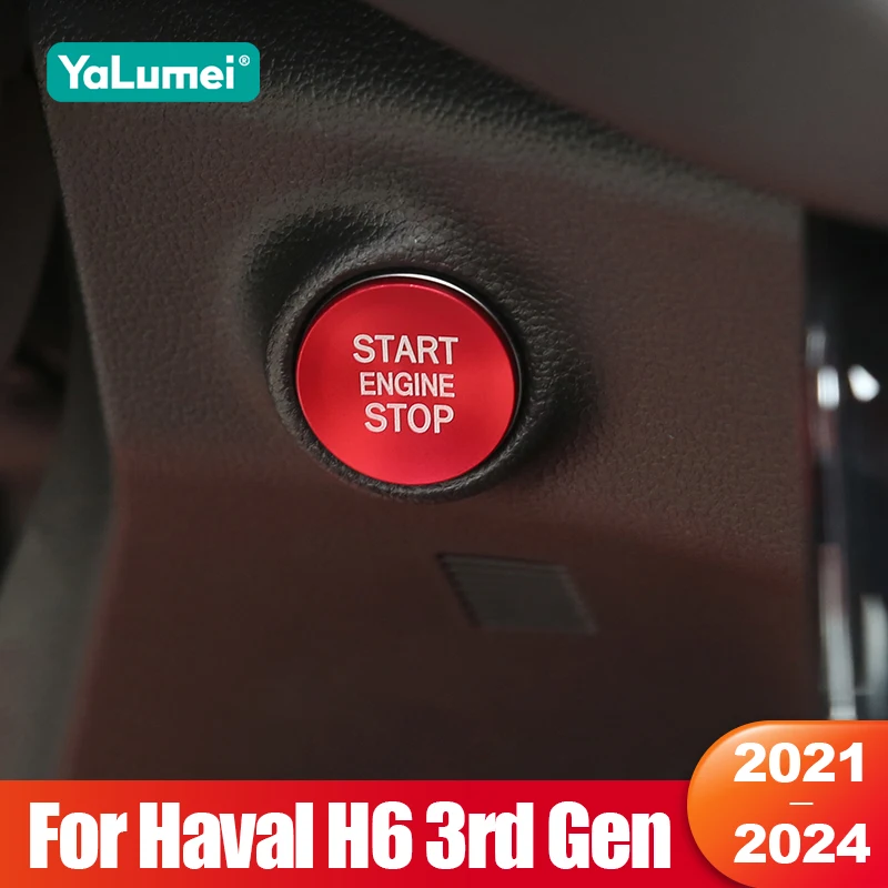 

For Haval H6 3rd Gen 2021 2022 2023 2024 GT PHEV Car Start Stop Engine Ignition Push Button Ring Cover Trim Stickers Accessories