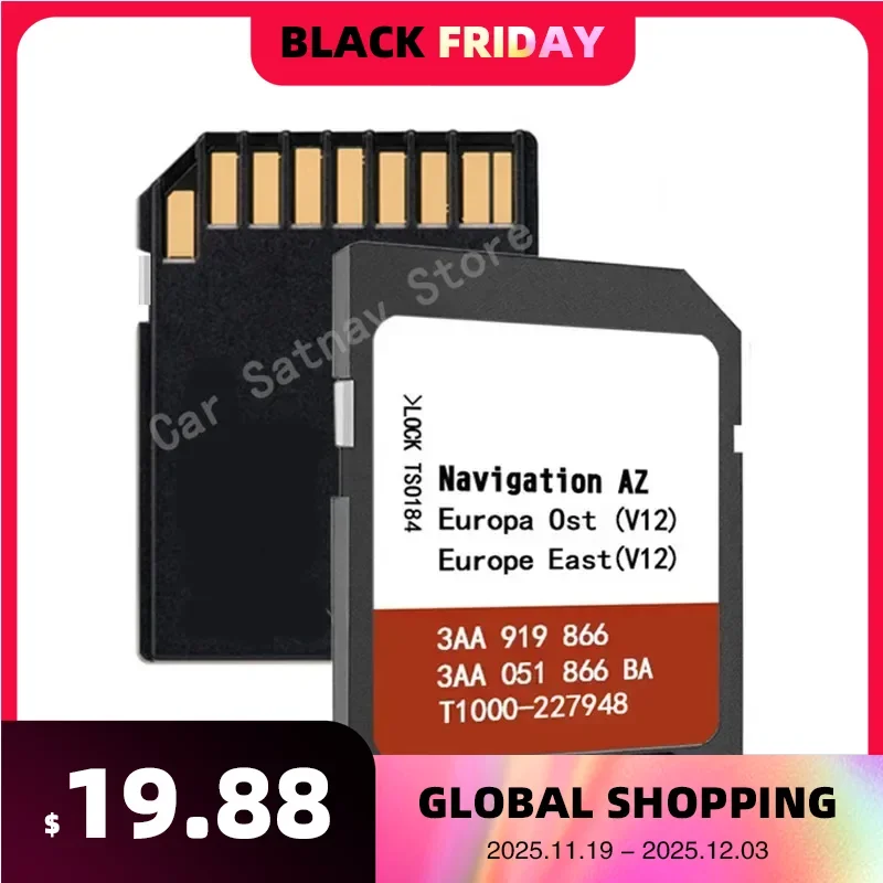 

SD Card for RNS 315 Ost for VW Skoda Amundsen + Media 2.1 2.2 Eastern Europe V12 Update East Navigation GPS