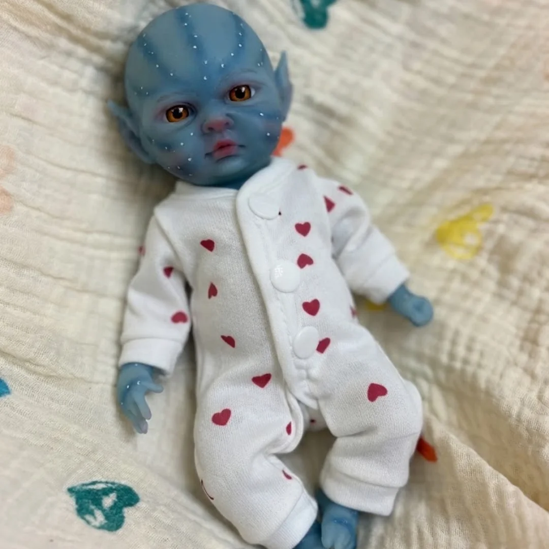 OtardDolls-2 Sets Clothes Avatar 8 Inches Solid Silicone Bebe Reborn Girl Dolls With Painted Skin Waterproof Body Newborn Dolls - view 5