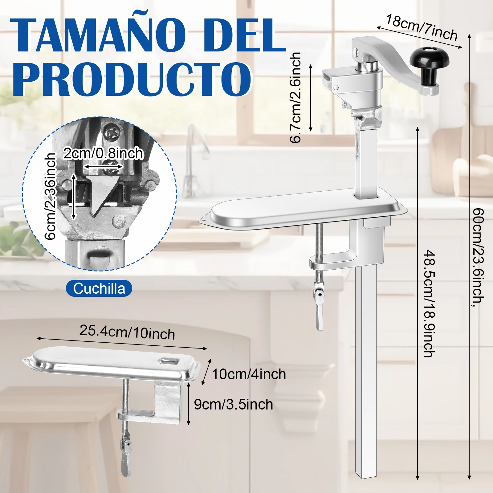 Apriscatole commerciale per impieghi gravosi per lattine #10, apriscatole manuale compatibile con apriscatole industriale con acciaio placcato B