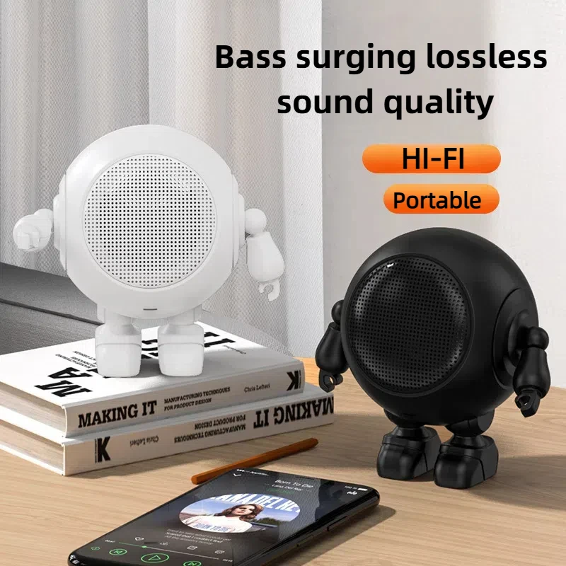 

Portable Stereoscopic Surround Sound Bluetooth Wireless Mini Robot Stunning Bass Speaker Small Steel CannonTWS Bluetooth Speaker