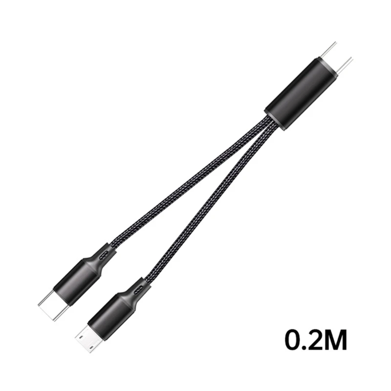 R91A สายชาร์จแบบพกพา Type C สายเคเบิลแยกพร้อม USB 5Pin และเอาต์พุต Type C