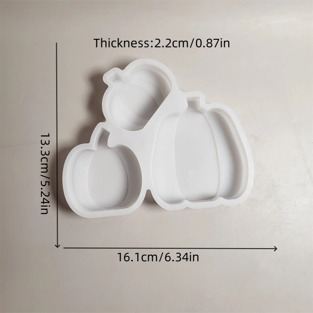3 개의 호박 콘크리트 시멘트 실리콘 금형, DIY 수제 할로윈 추수감사절 호박 석고 금형 공예, 송진 몰드