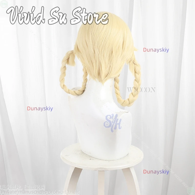 Jahoda تأثيري لعبة Genshin تأثير أنيمي كوسبريف كاواي ضفائر مزدوجة شعر مستعار مقاومة للحرارة الاصطناعية الشعر هالوين لعب الأدوار #6