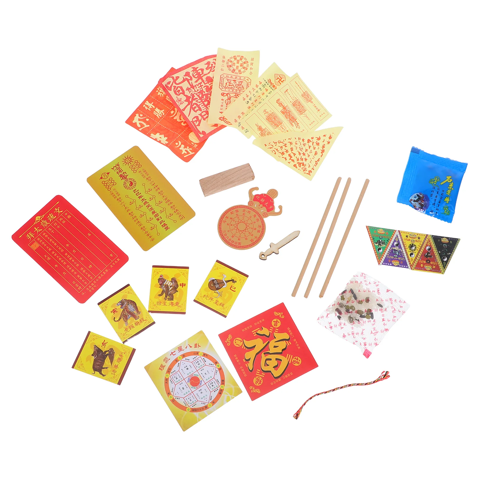 Tai Sui Tips Chinese Amulet Card God of Wealth Lucky Coins Bags New Year Pouch Talismen Feng Shui Plastic 2025 Taisui