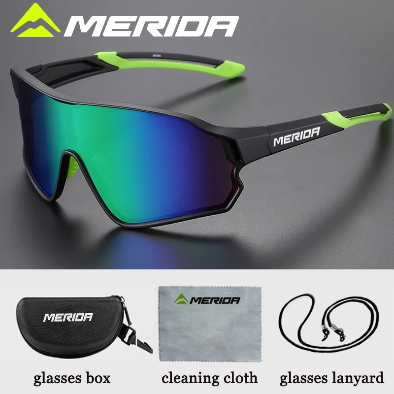 Merida Cycling Sunglasses UV400 Windproof Sports Eyewear for Road Mountain Bike Flexible TR90 Frame Anti-Fog Anti-Scratch