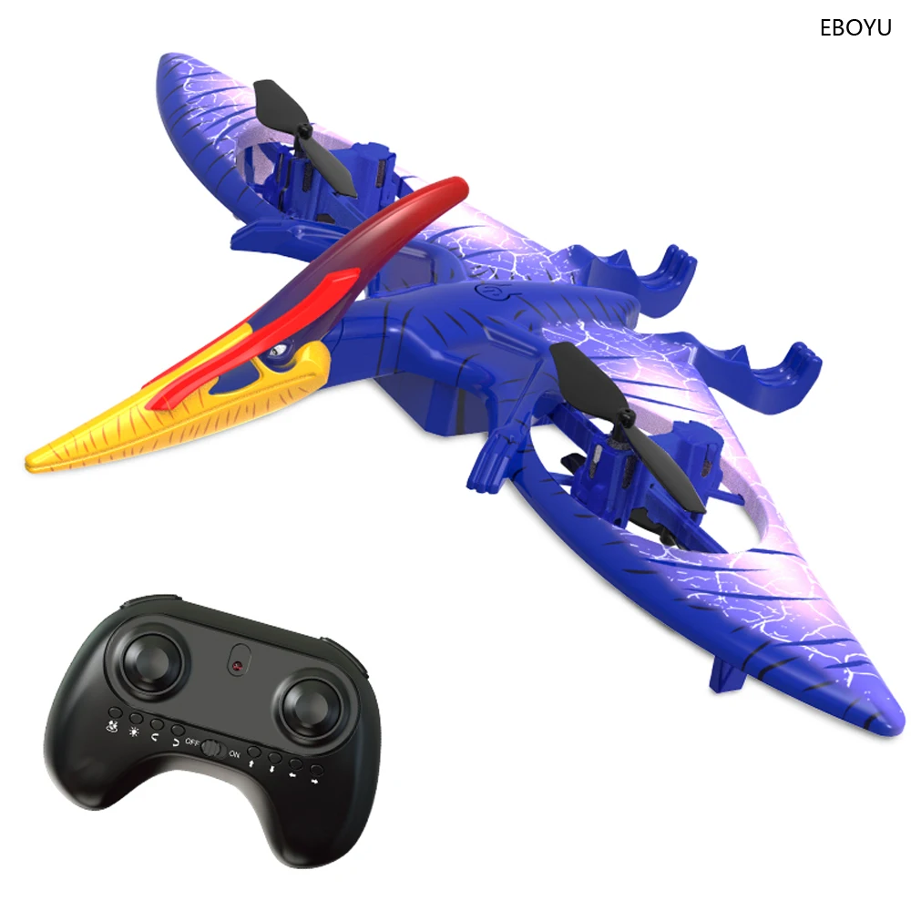 EBOYU 2202 RC Pterodactyl Drone 2.4Ghz 4CH RC Pterodacty Quadcopter Altitude Hold w/ Simulation Sound RC Helicopter Toy for Kids