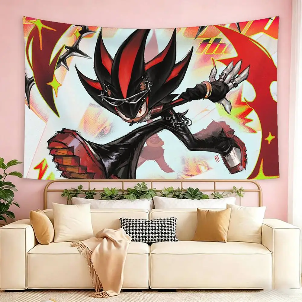 Shadows S-Sonics Hedgehog   Flags Wall Hanging Tapestry Outdoor Garage Room Decorative flag Background Blanket