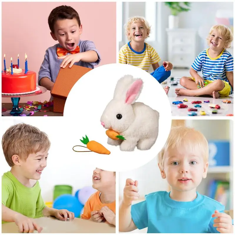 Easter Plush Stuffed Bunny Interactive Electronic Pet Plush Bunny Toy With Sounds Interactive Learning Development Toy With