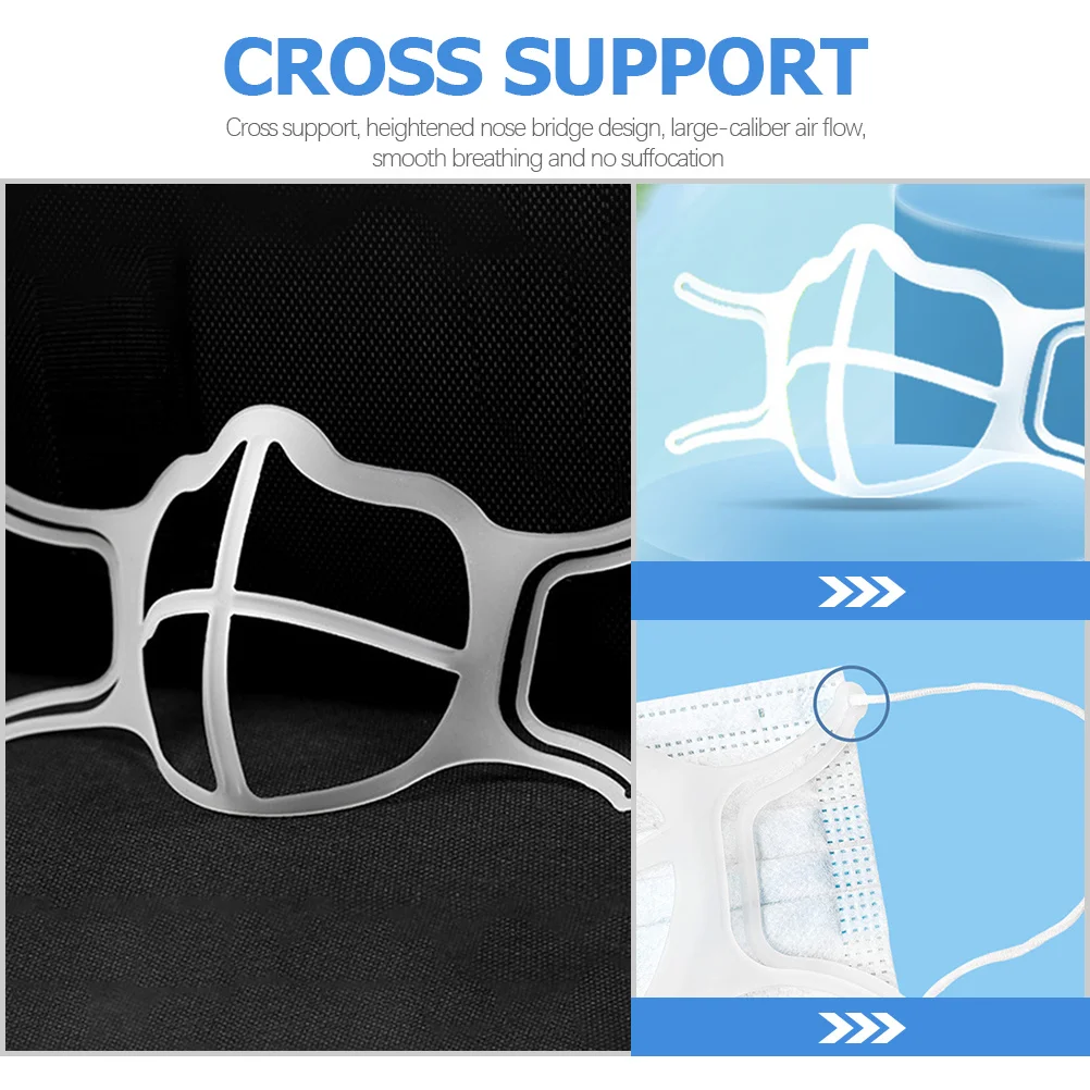 5Pcs Mask Inner Bracket Silicone Support Flexible 3D Mask Mouth Guard Breathable Frame for Comfortable Airflow Mask Bracket 
