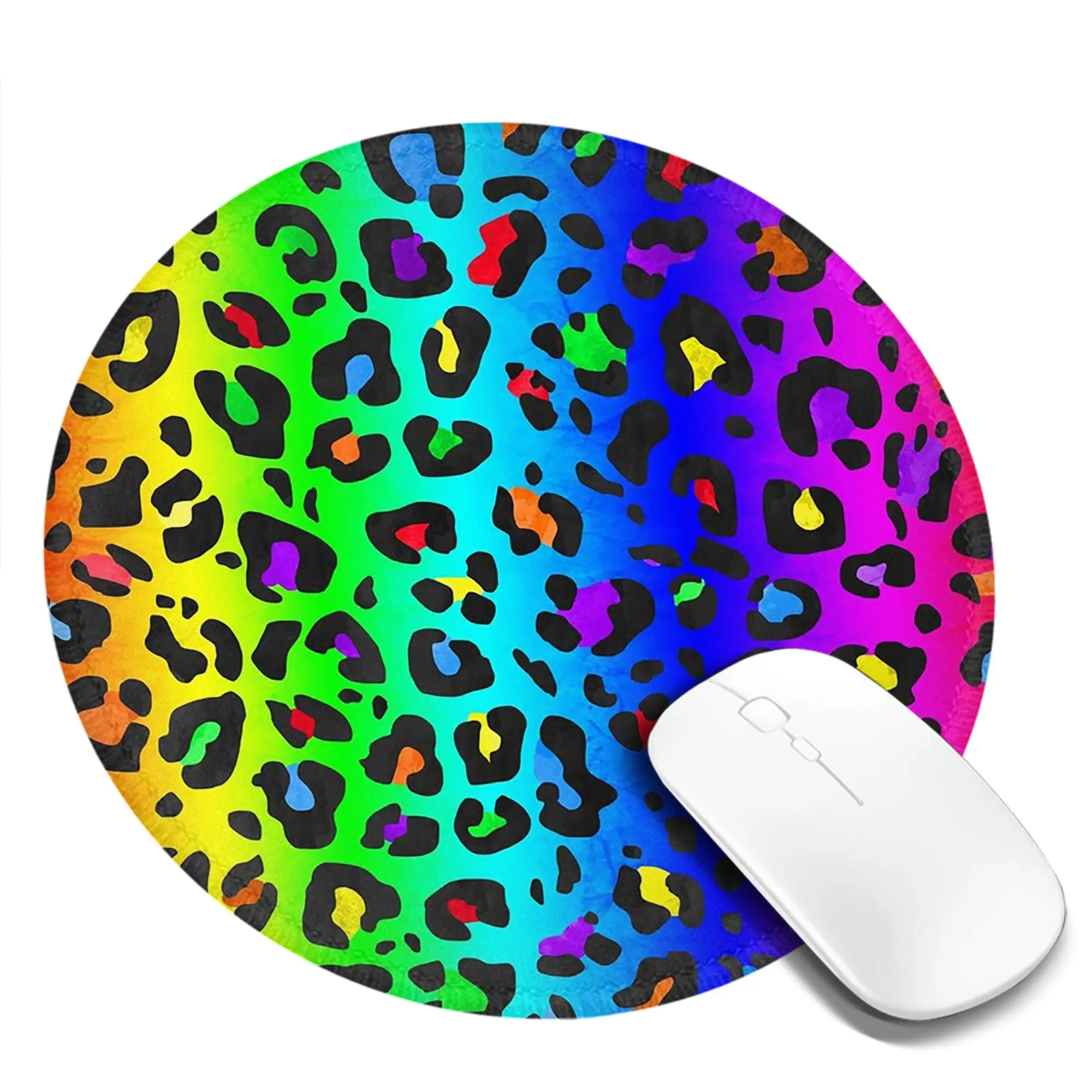 Double Rainbow Leopard All Over Animal Mouse Pad Computer Keyboard Mouse Mat PC Laptop Desk Mat Office Accessories Table Mats