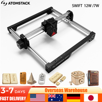 Atomstack 7W/12W Mini Portable Laser Engraver Diy Bluetooth Machine Painted Dog Tag Paper Leather Wooden Plastic Logo CNC Machin