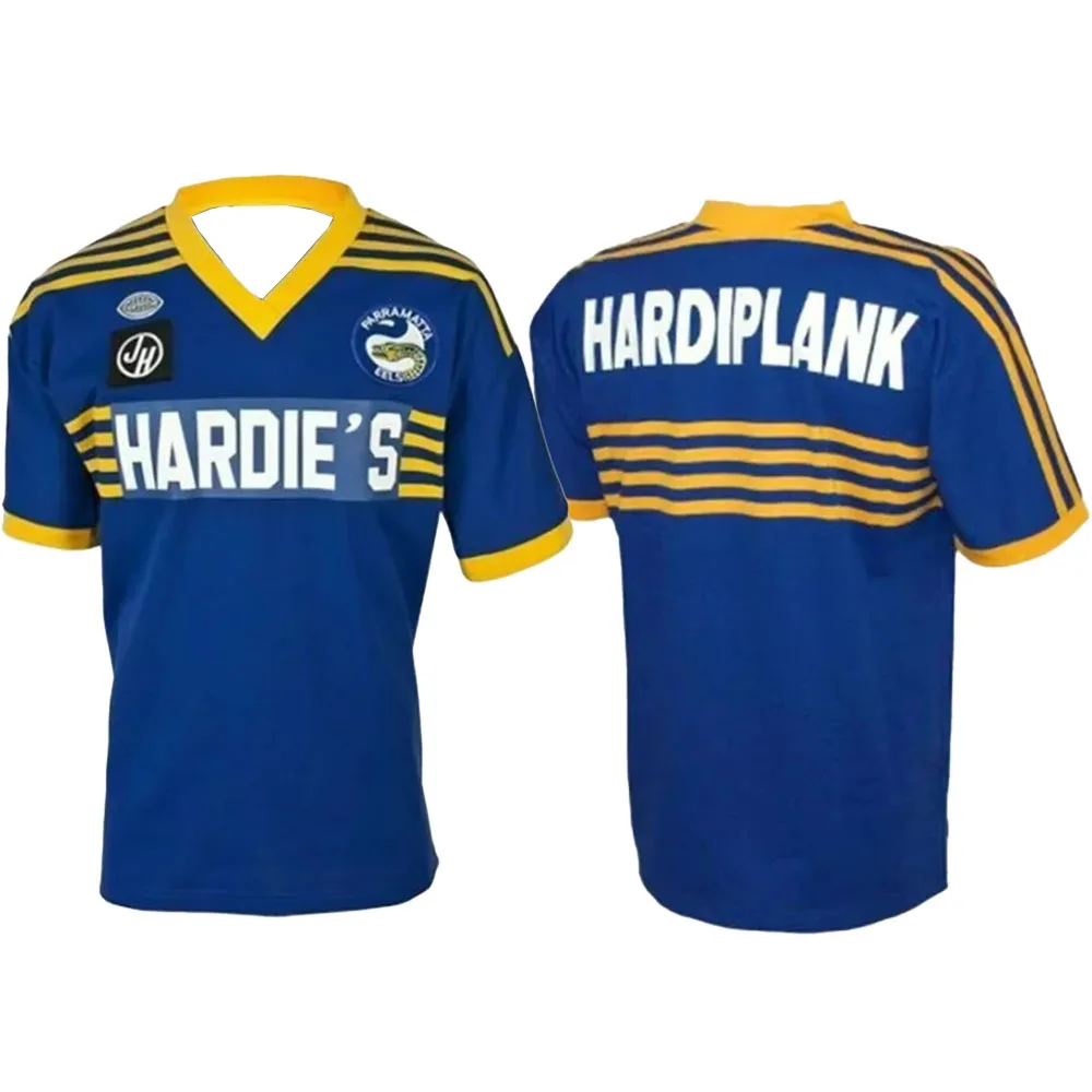 1982 Parramatta Eels Men's Retro Rugby Jersey Sport Shirt Retro Classic Fashion Everyday Casual Dark Blue Teen Tracksuit Top