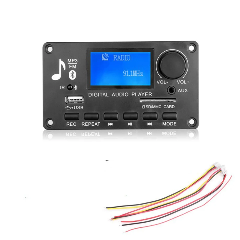 

Universal 12V LCD Display Car Amplifier Bluetooth Module Audio Accessories MP3 Decoder Board Lossless Format Music U Disk FM