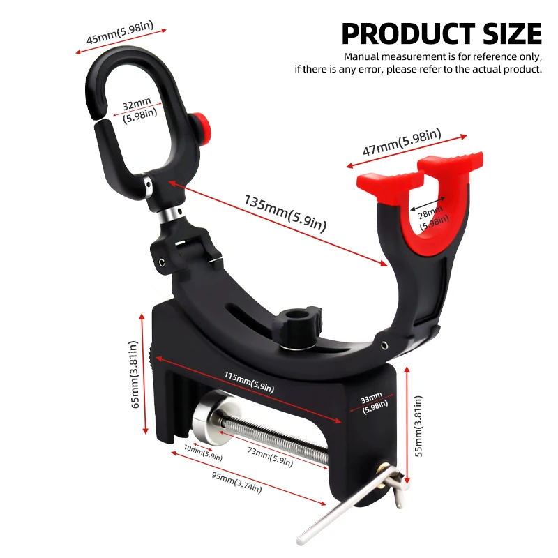 ZYZHE Soporte para caña de pescar – Plegable, nailon con ángulo ajustable - imagen 3