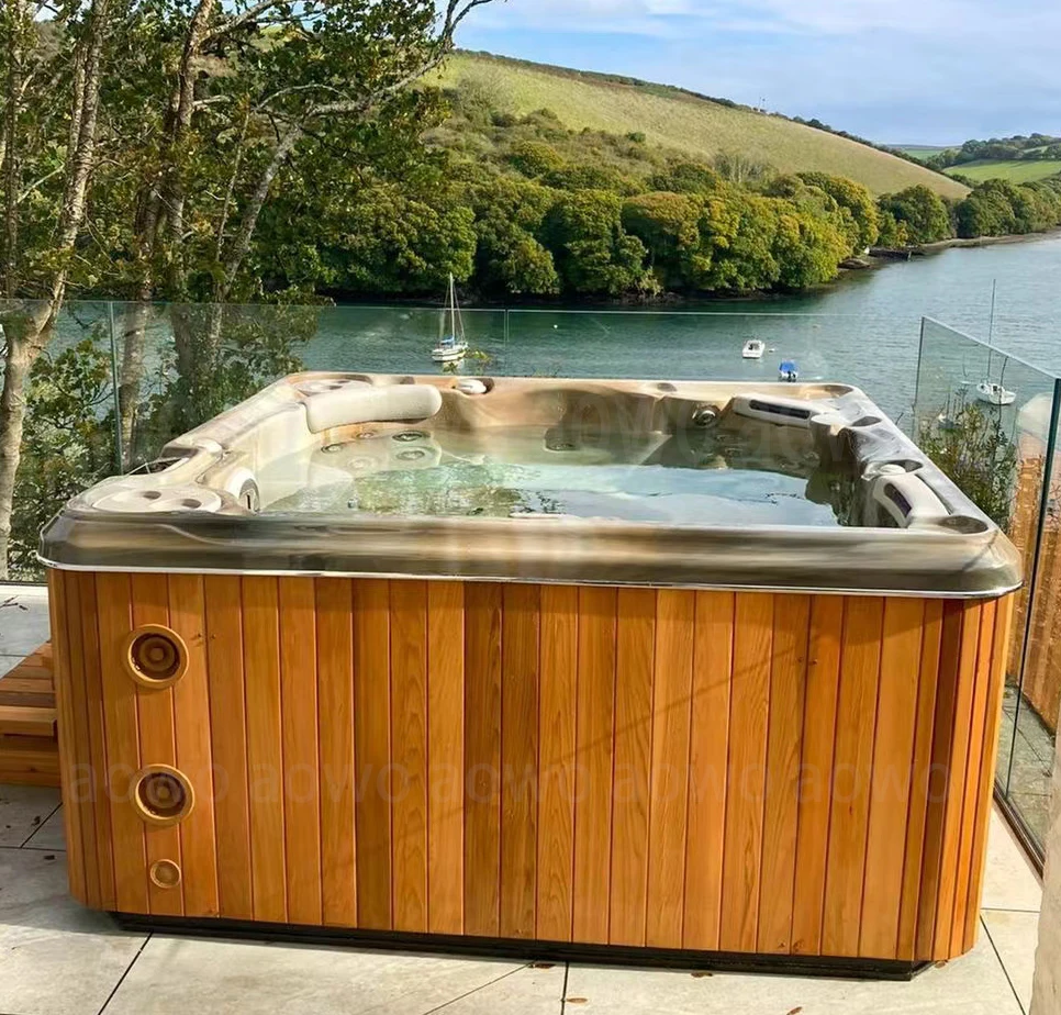 Jacuzzii Outdoor Spa 5 Person 2 Lying Hot Tube Outdoor Soaking Tub Japanese Piscina 4 Per 4 Ice Bath Summer Spa Party Days