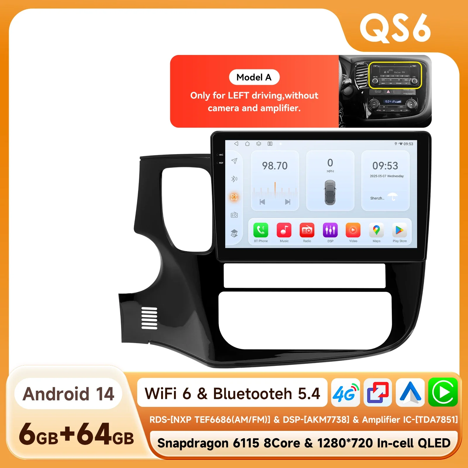 Carplay 4G-LTE 9 "10.33'' Autoradio Android voor Mitsubishi Outlander 3 GF0W GG0W Xl Multimedia Speler Nav GPS 2 Din Stereo DSP