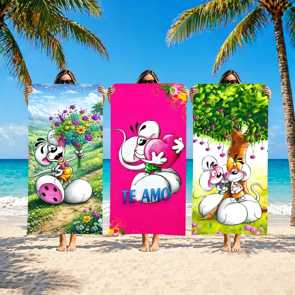 Cartoon Diddl Mouse Soft Pool Geschenk für Reisen, Fitness, Dusche, Camping, schnell trocknend, großes Strandtuch für den Sport