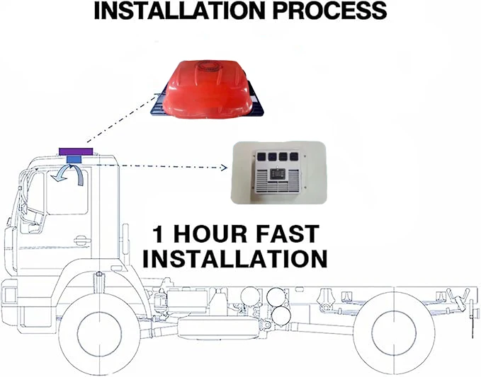 Battery Power 24v Parking Cooling Rooftop Parking Air Conditioner For RV Truck Tractor Other Air Conditioning System