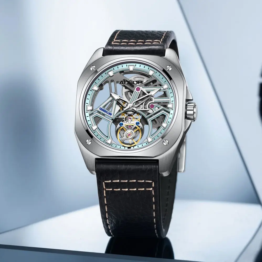 2024 New AESOP Real Tourbillon Watches For Men Mechanical Fashion Watch Waterproof Skeleton Tourbillon Movement Sapphire Mirror