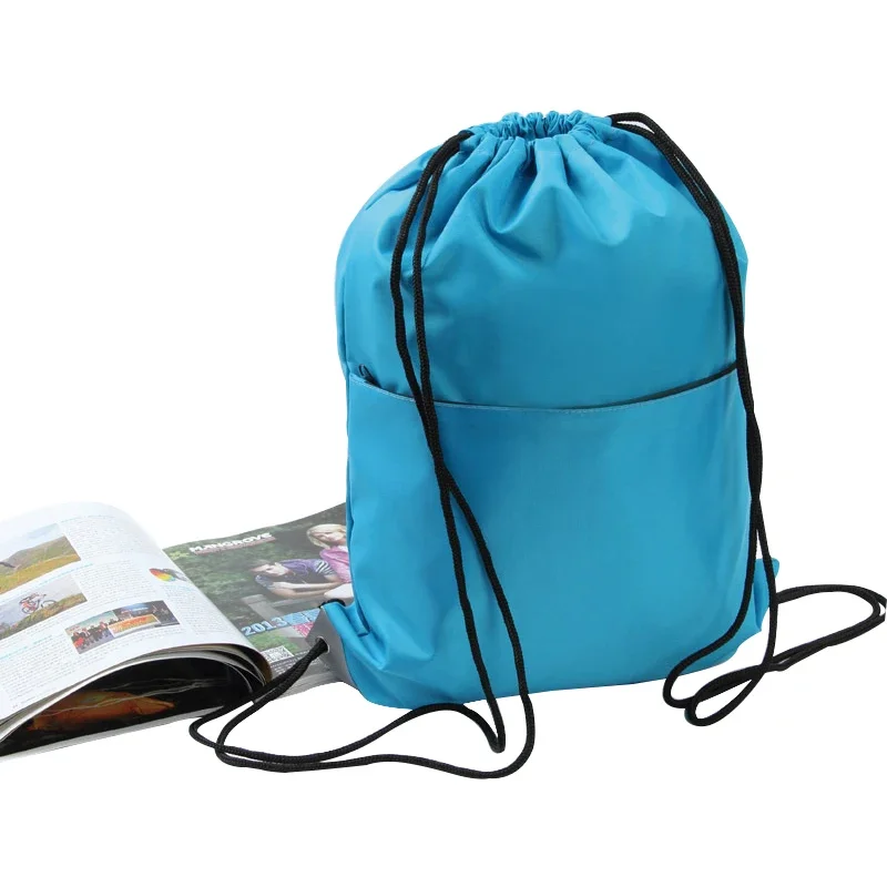 Outdoor Hiking Camping Portable Drawstring Bag Gym Sack Sackpack Backpack Cinch Bag Outdoor Sports Fitness Workout