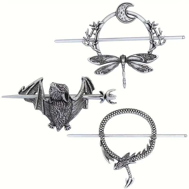 أنيقة الفايكنج الرجعية الهلال سحابة مشبك شعر السحر القمر الشعر عصا باقان القوطية فتاة الشعر مجوهرات اكسسوارات الحفلات