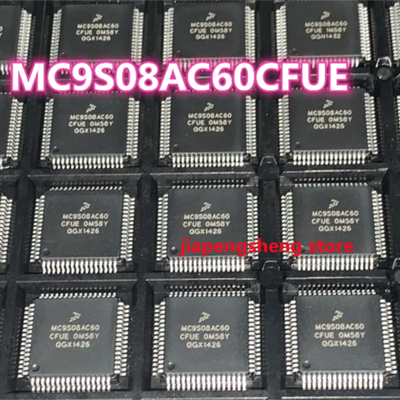 MC9S08AC60CFUE Patch LQFP-64, 60K Flash, 8K RAM, 8-Bit-Mikrocontroller-Chip, Echter Spot, Neu, Original