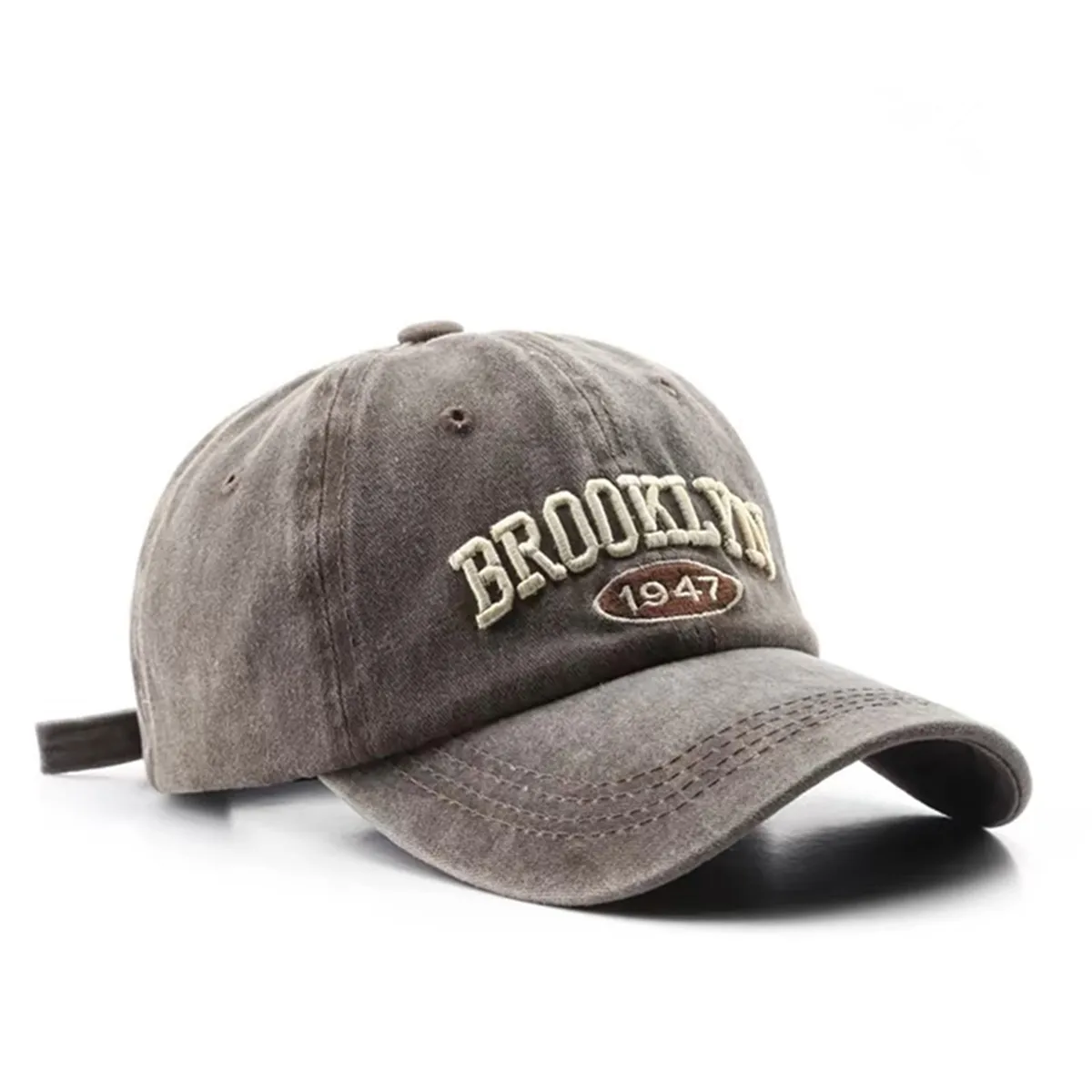 Herren Vintage Kappe mit Buchstaben-Stickerei für Outdoor-Reisen, Damen Sonnenschutz-Kappe, Paar-Baseballkappe für den täglichen Gebrauch – Detail 4