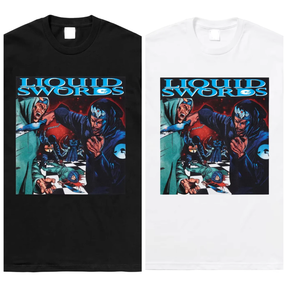 

Модная футболка с жидким мечом 18FW — мужская и женская модная футболка Base of The Wudang Rap Group GZA