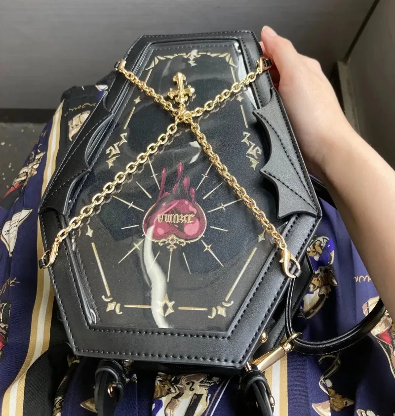 Fashion New 2024 Ita Bag Teenage Girls Chic Lolita Crossbody Bag Chains Design Transparent Backpacks for Women Bolsos Mujer