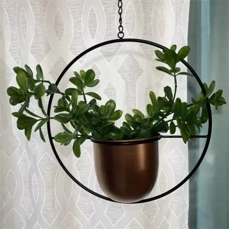 for Modern Hanging Metal Plant Stand Wall Mounted Indoor Outdoor Flower Pot Holder Decorative Garden Balcony Planter Rack
