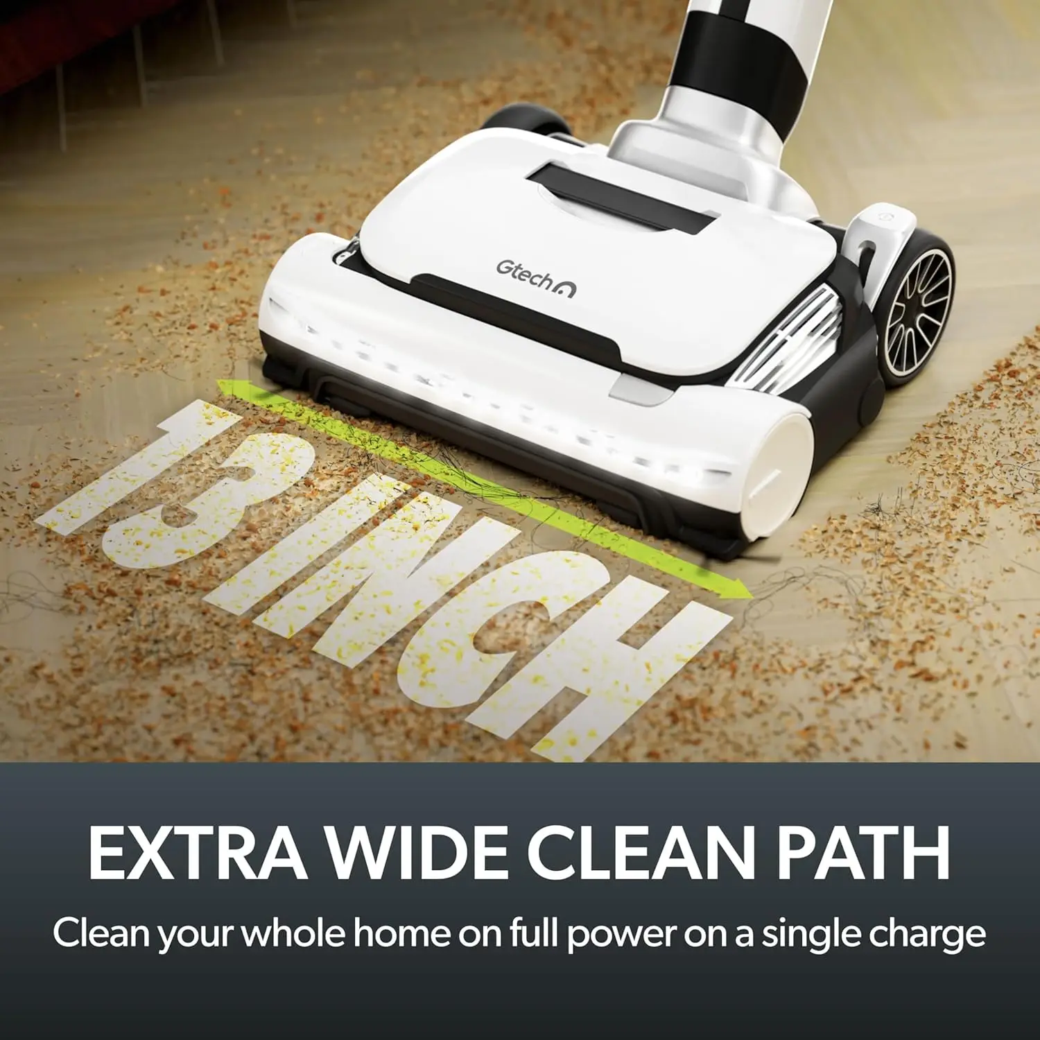 Cordless Vacuum Cleaner with Anti-Hair Wrap Bar - Dual Edge-Clean Brushes - Perfect for Carpet and Hardwood Floor