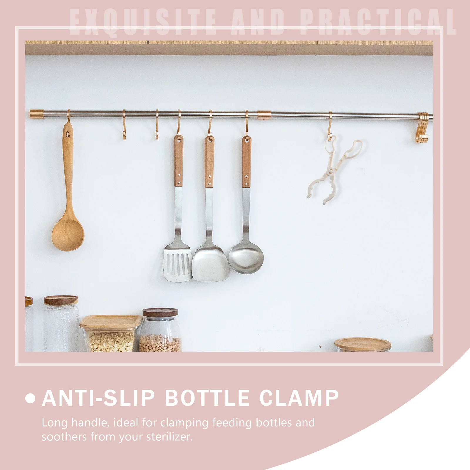 

3Pcs Baby Bottle Clamp Durable Plastic Nursing Clip Long Handle for Hot Feeding Bottles Nip Pacifiers Baby Bottle Clamp