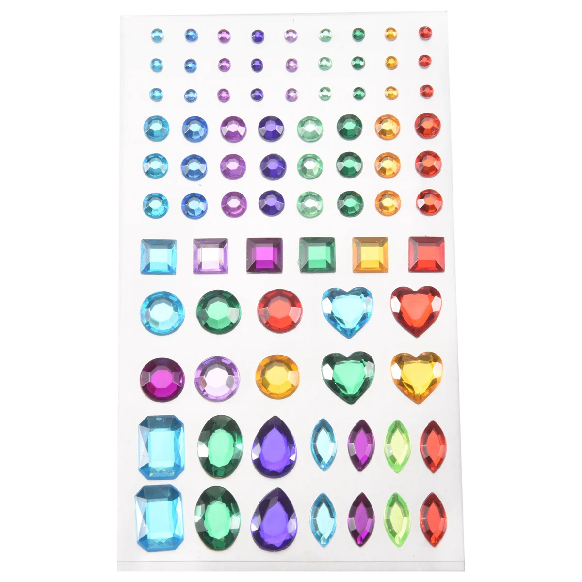 FZFZ 자체 접착 라인스톤 스티커 블링 공예 보석 크리스탈 보석 스티커, 다양한 크기, 5장(다색 3)