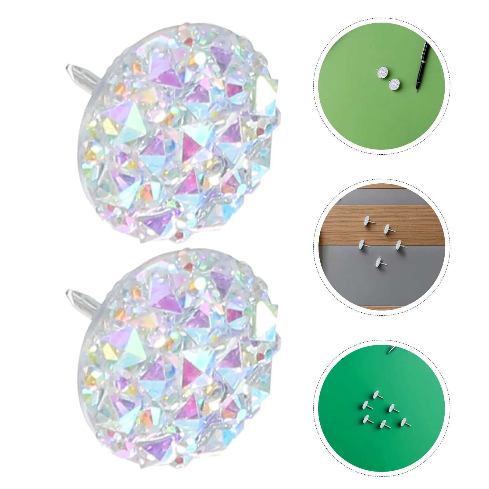

60Pcs Rhinestone Push Pins Faux Diamond Sparkly Decorative Thumb Tacks for Cork Board Bulletin Notice Photo Map Office Classroom
