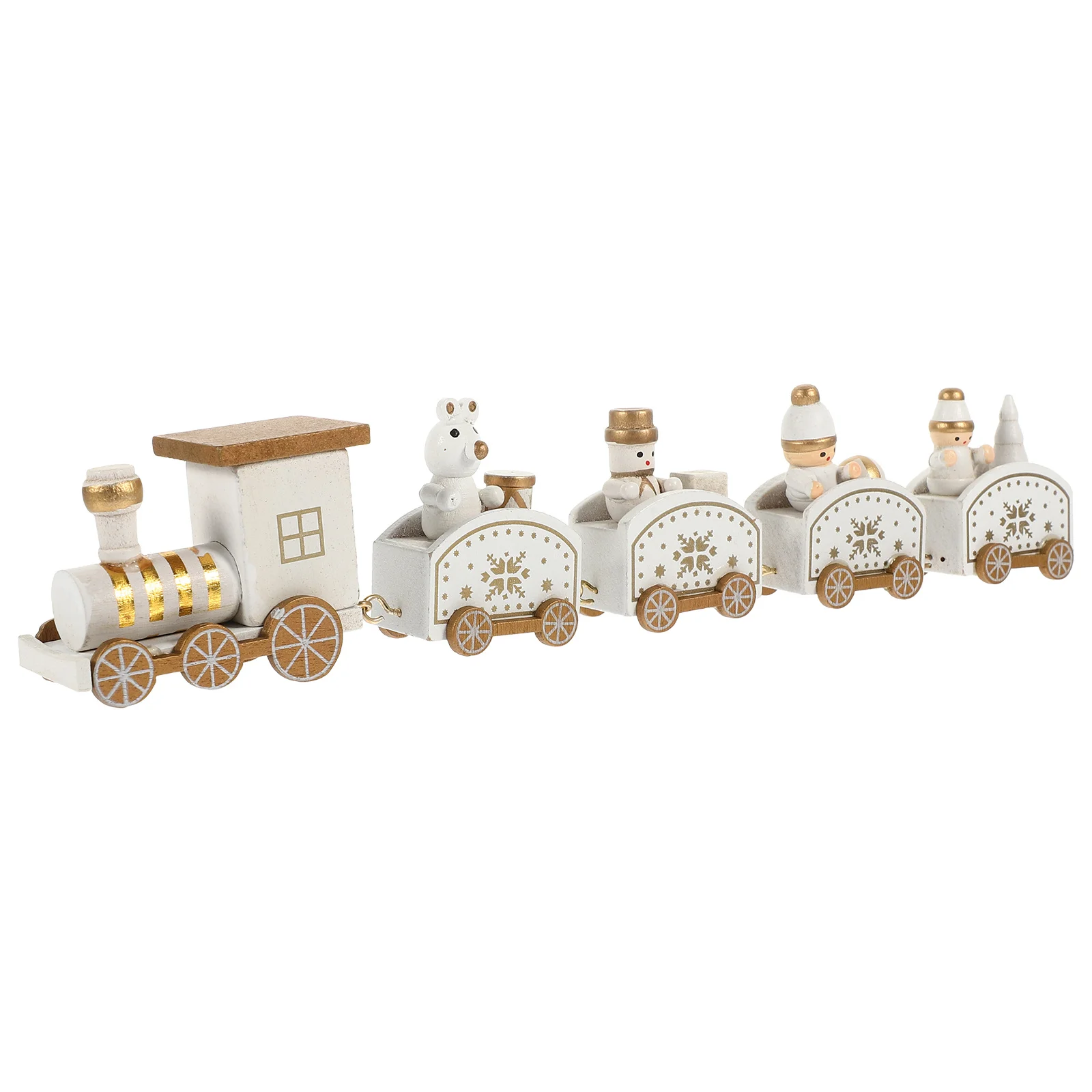 

Wooden Xmas Train Christmas Home Desktop Decoration Multi-Section Craft Christmas Party Decoration Train Xmas Decorations
