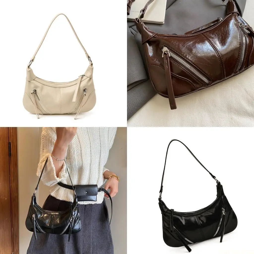 

X90D Elegant PU Shoulder Bags Casual Handbag Festival Ready Purse Underarm Bags