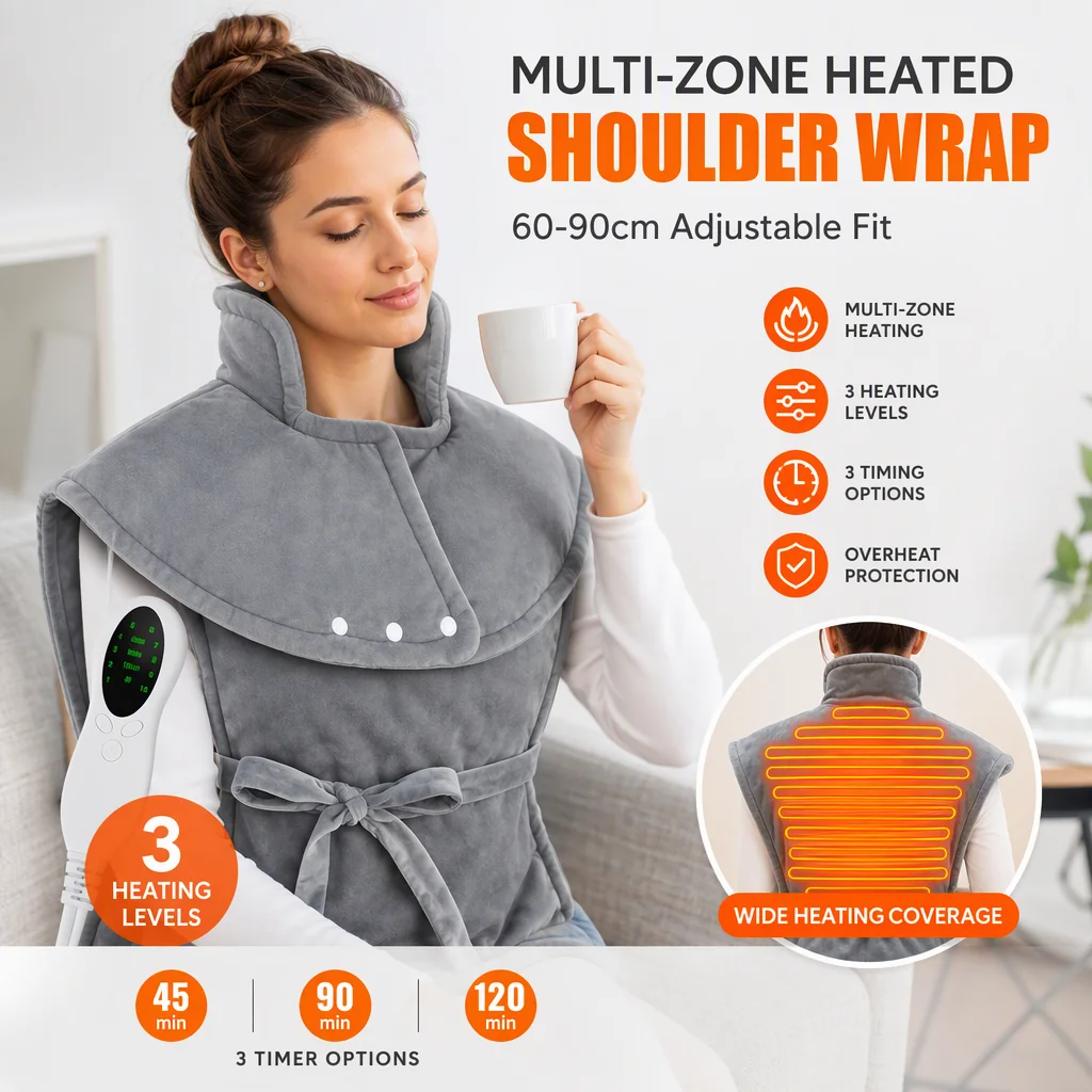 Shawl Electric Heating Pad Home 10-Level Constant Temperature Hot Compress Shoulder Warming Wrap 60*90cm Mat Back Abdomen Heater